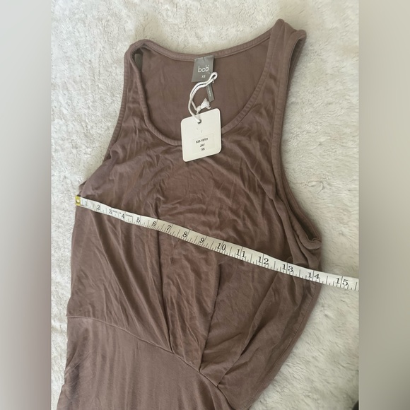 NWT- BOBI Side Ruched Tank Dress / Hazelnut - Picture 9 of 10
